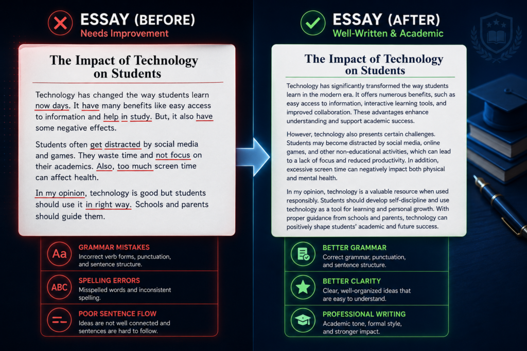 Before vs After Grammarly
