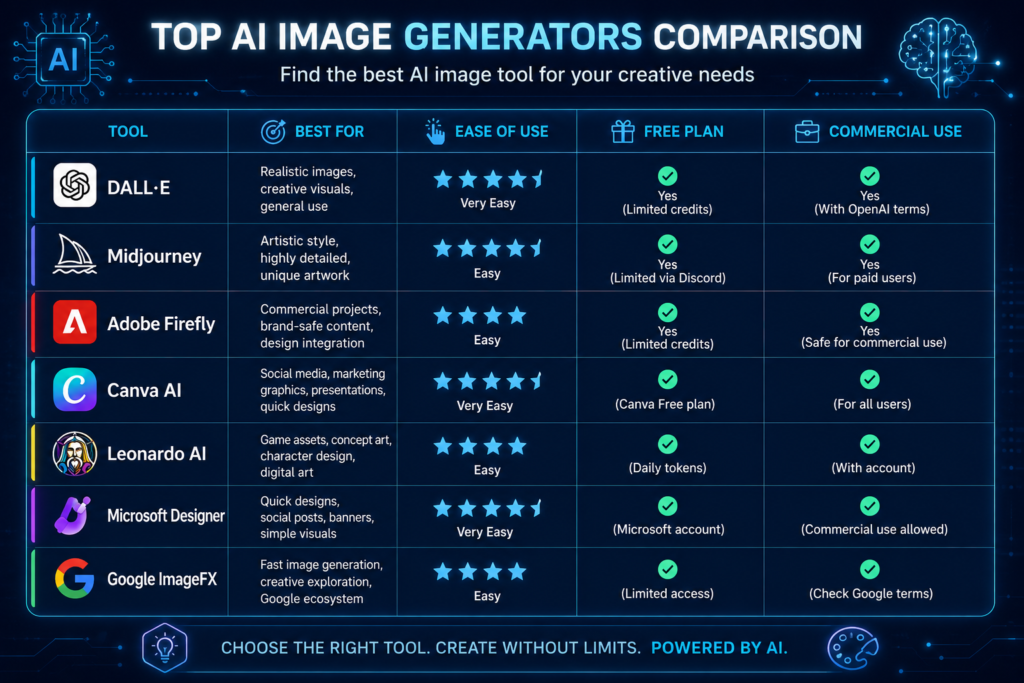 Best AI Image Generators Comparison