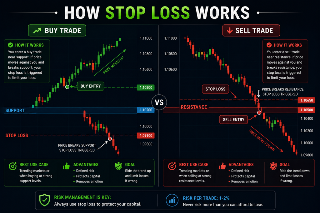 Placing Stop Loss Below Support and Above Resistance